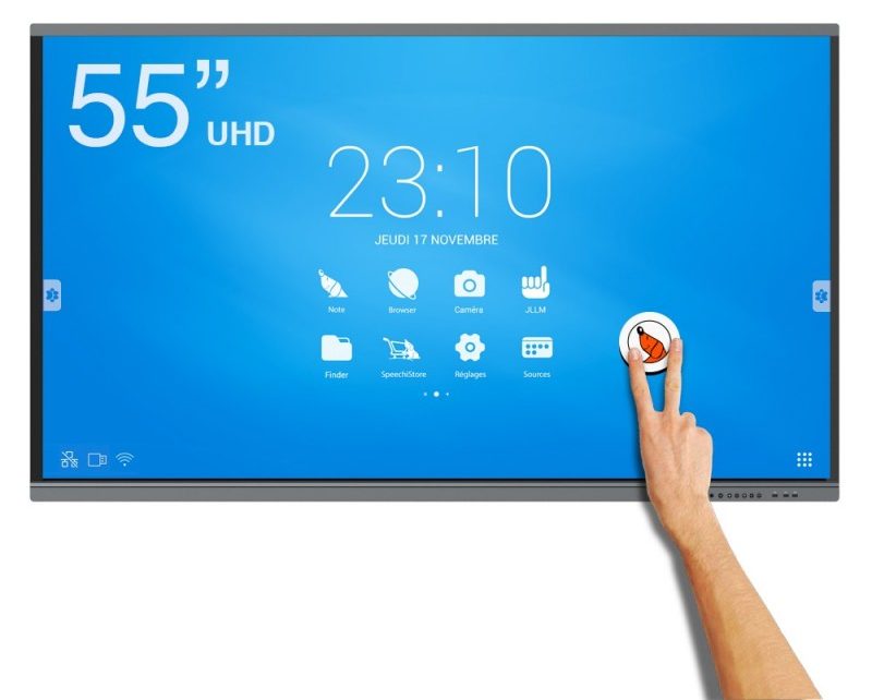 Grote beeldschermen met touchscreen zijn perfect voor gebruik in klaslokalen.