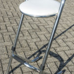 Barkruk chroom/wit