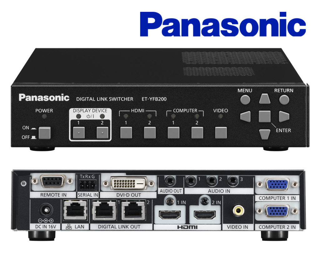 Panasonic ET-YFB200 digital link switcher voor het aansturen van scherm of laser beamer.